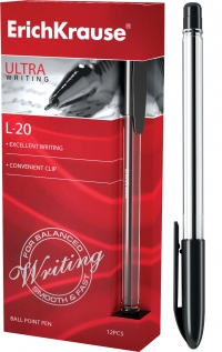 Ручка шар черная 0,7мм Ultra L-20  (13876)