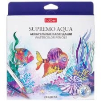 Карандаши 24цв акварельные круглые Хатбер