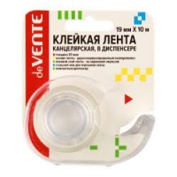 Скотч 19мм*10м Прозрачный в диспенсере deVENTE