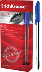 Ручка шар синяя 0,7мм Ultra L-20 semi-gel  (13875)