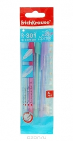 Ручка 4шт Синяя R-301 SPRING  (33643)