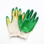 Перчатки х/б обливные зеленый латекс